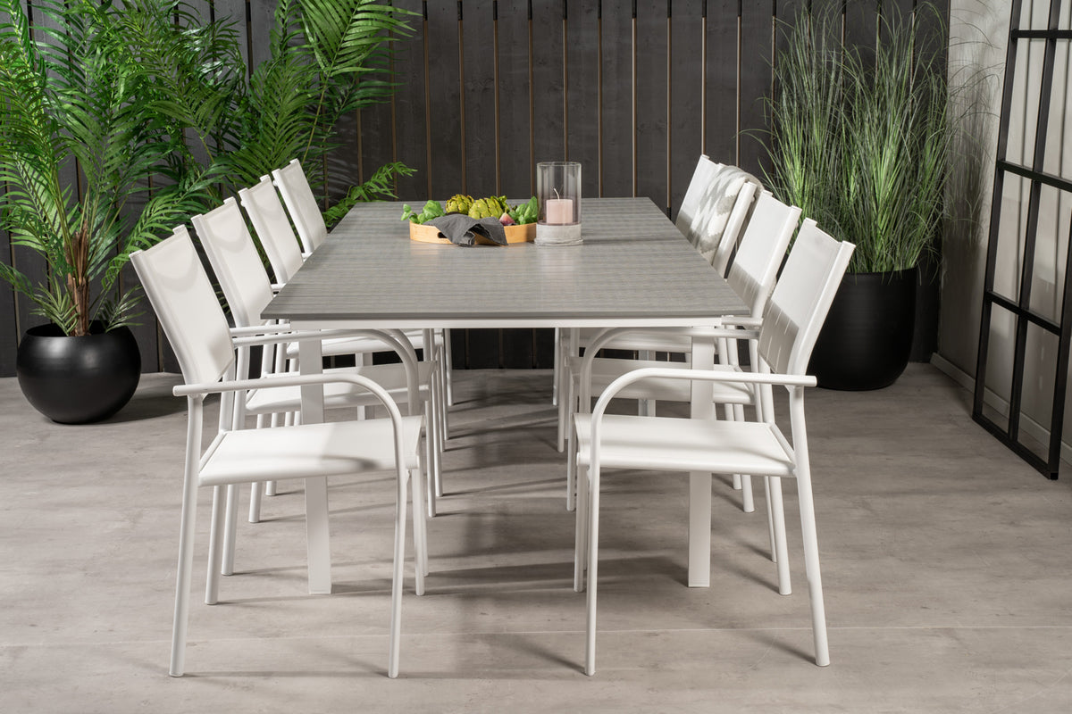 Levels & Santorini Spisebord 160 x 100 + Spisestole Hvid