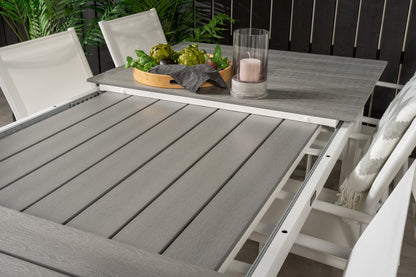 Levels & Santorini Spisebord 160 x 100 + Spisestole Hvid