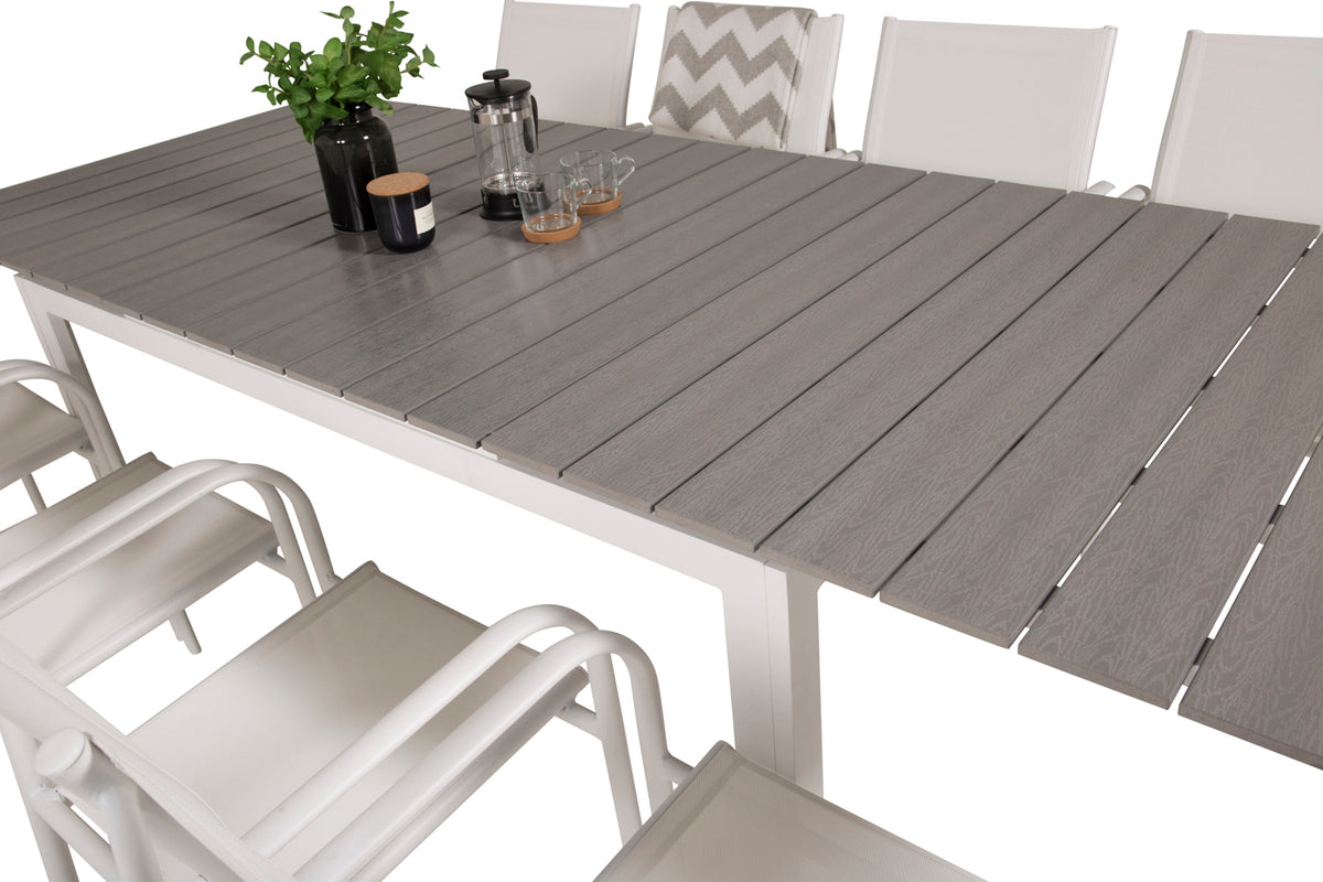 Levels & Santorini Spisebord 160 x 100 + Spisestole Hvid