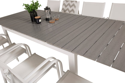 Levels & Santorini Spisebord 160 x 100 + Spisestole Hvid