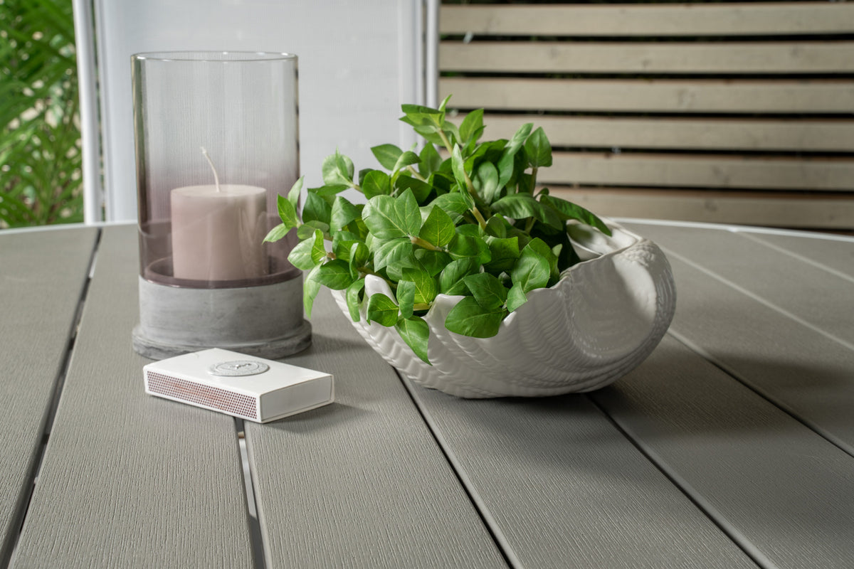 Parma & Albany Spisebord ⌀140 + Positionsstole Hvid