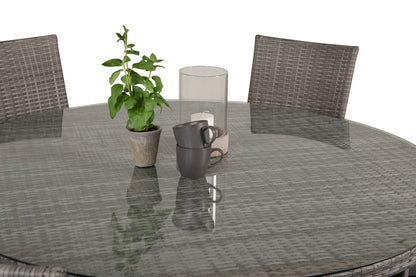 Volta & Anna Rundt Spisebord ø150 Grå + Spisestole Grå