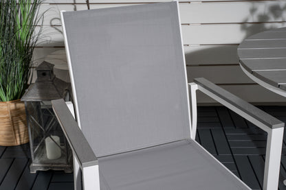 Parma Cafebord 90 Grå + Spisestole Hvid