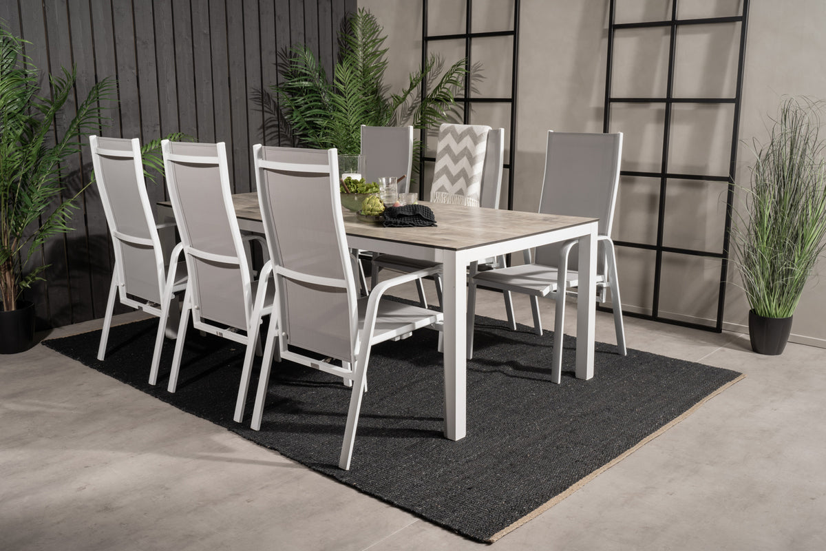 Copacabana & Llama Reclinerstole Grå + Spisebord 205x100