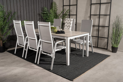 Copacabana & Llama Reclinerstole Grå + Spisebord 205x100