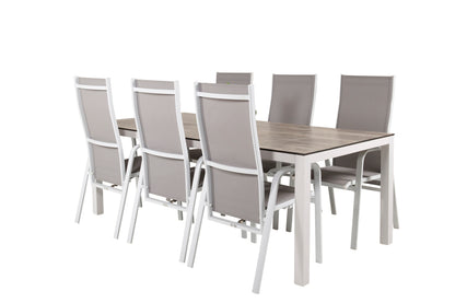 Copacabana & Llama Reclinerstole Grå + Spisebord 205x100