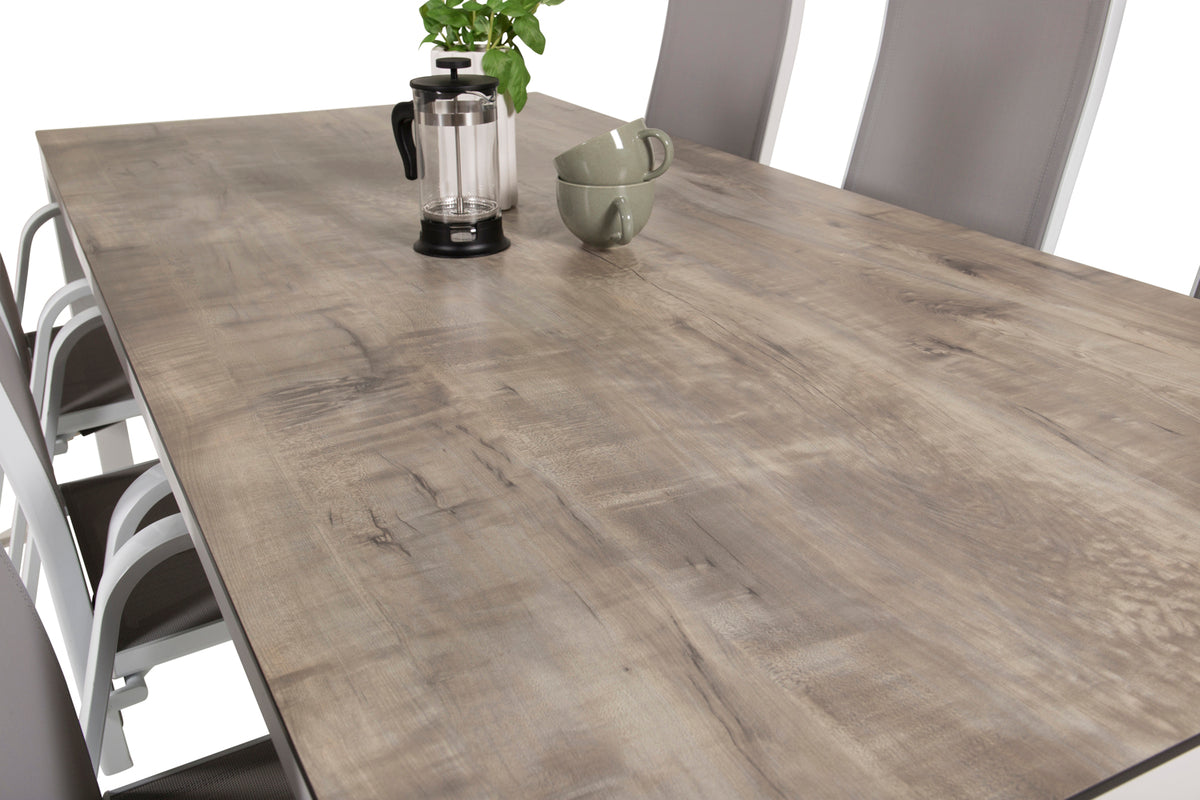 Copacabana & Llama Reclinerstole Grå + Spisebord 205x100