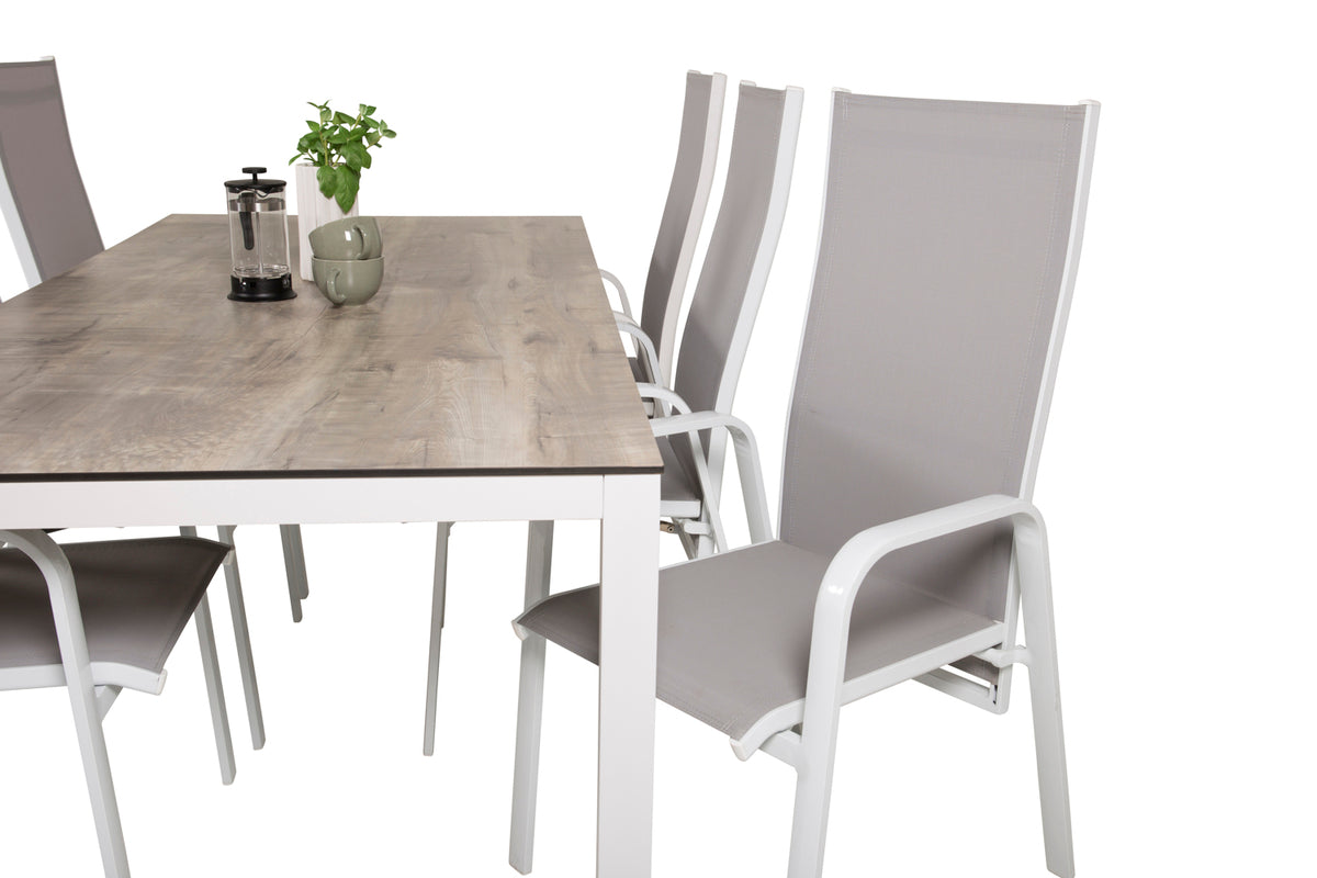 Copacabana & Llama Reclinerstole Grå + Spisebord 205x100