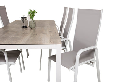 Copacabana & Llama Reclinerstole Grå + Spisebord 205x100