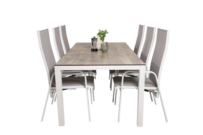 Copacabana & Llama Reclinerstole Grå + Spisebord 205x100