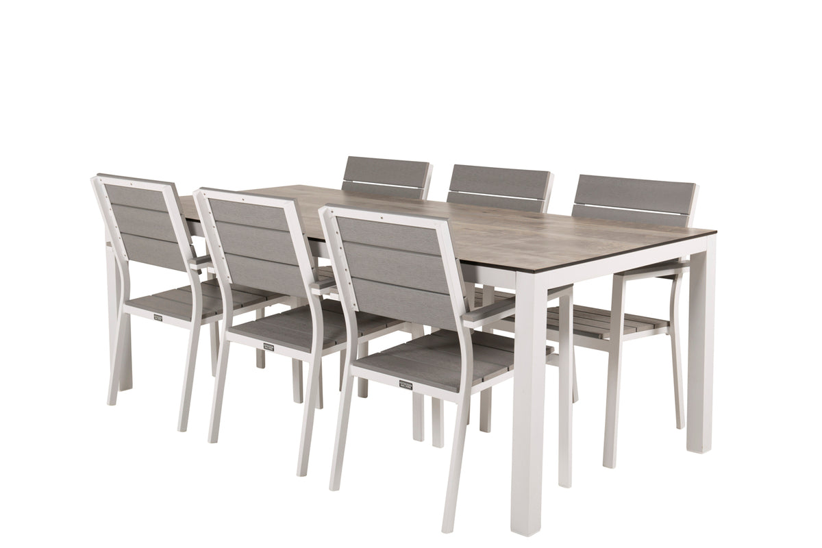 Levels & Llama Spisestole Grå + Spisebord 205x100