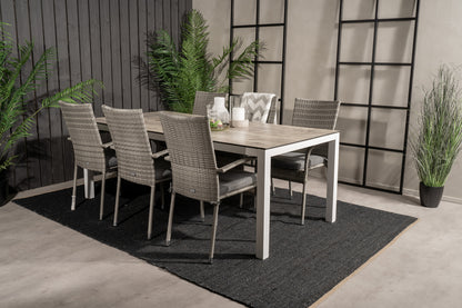 Anna & Llama Spisestole Grå + Spisebord 205x100