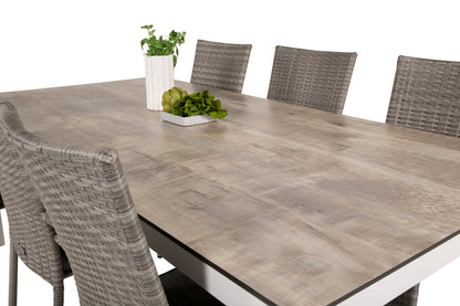 Anna & Llama Spisestole Grå + Spisebord 205x100