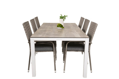 Anna & Llama Spisestole Grå + Spisebord 205x100