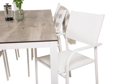 Santorini & Llama Spisestole Hvid + Spisebord 205x100