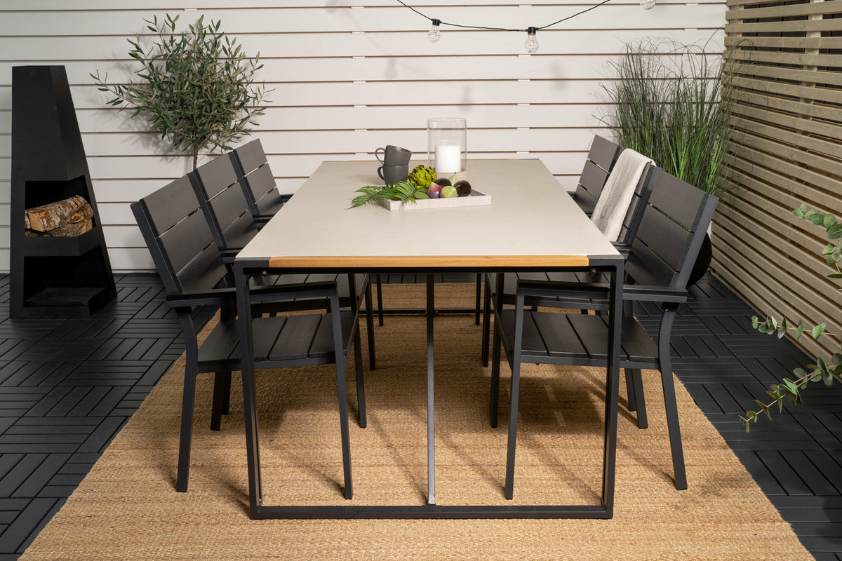 Levels & Texas Spisestole Sort + Spisebord 200x100