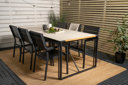 Levels & Texas Spisestole Sort + Spisebord 200x100