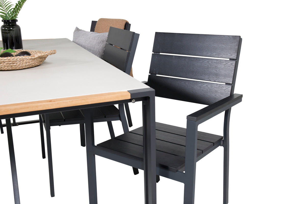 Levels & Texas Spisestole Sort + Spisebord 200x100