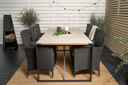 Malin & Texas Spisestole Sort + Spisebord 200x100