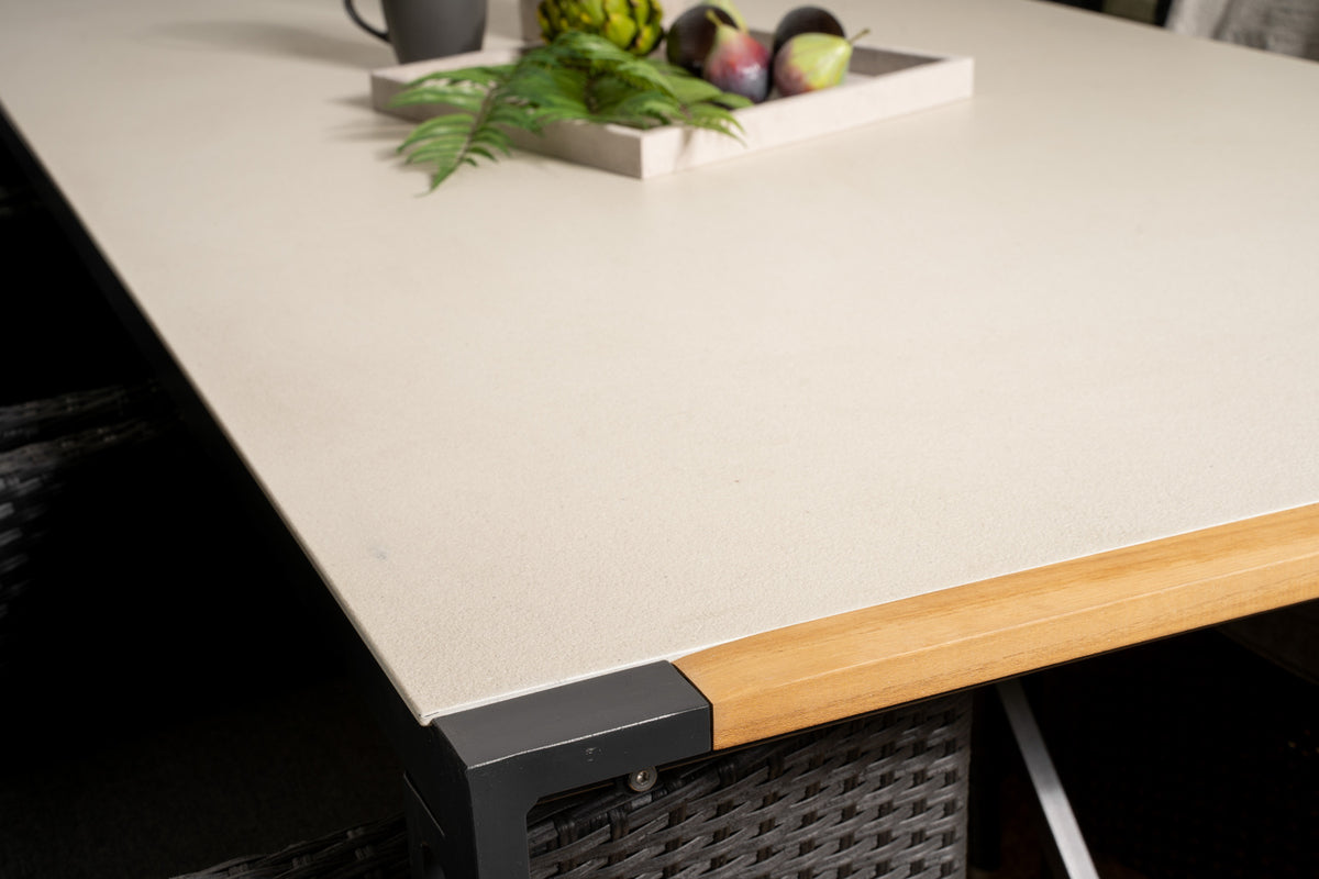 Malin & Texas Spisestole Sort + Spisebord 200x100