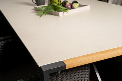 Malin & Texas Spisestole Sort + Spisebord 200x100