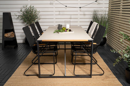 Bois & Texas Spisestole Sort + Spisebord 200x100