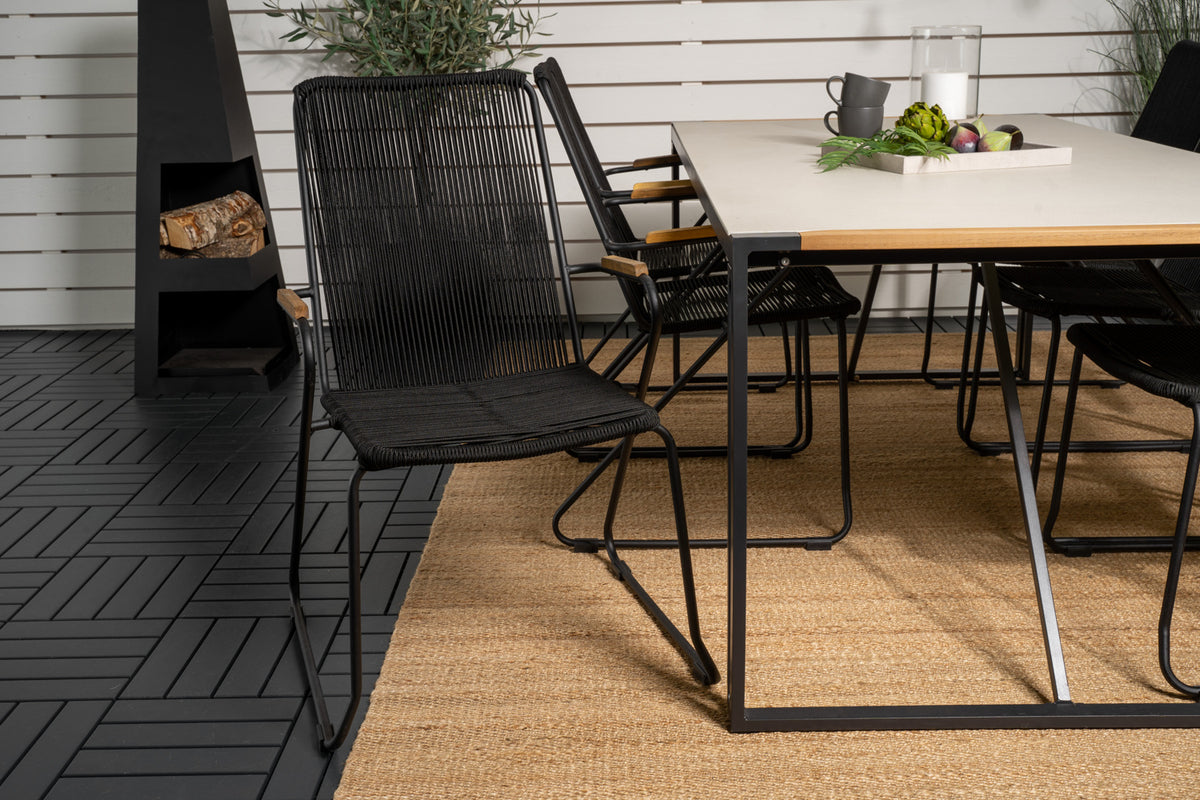 Bois & Texas Spisestole Sort + Spisebord 200x100