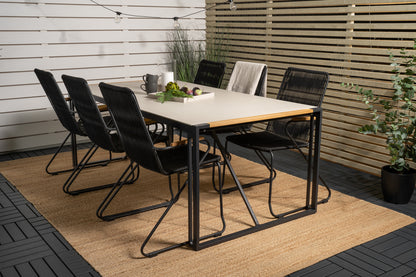 Bois & Texas Spisestole Sort + Spisebord 200x100