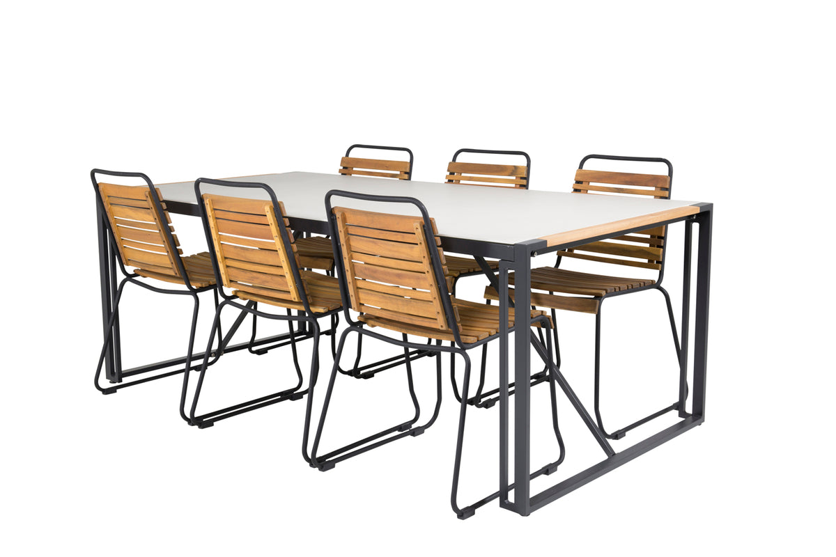 Texas & Bois Spisebord 200x100 + Spisestole Natur