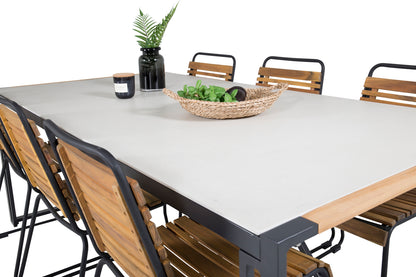 Texas & Bois Spisebord 200x100 + Spisestole Natur