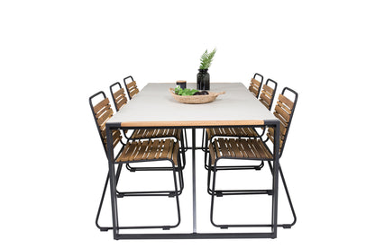 Texas & Bois Spisebord 200x100 + Spisestole Natur