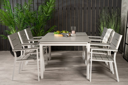 Levels Spisebord 160x100x75 + Spisestole Grå