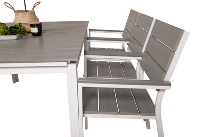 Levels Spisebord 160x100x75 + Spisestole Grå