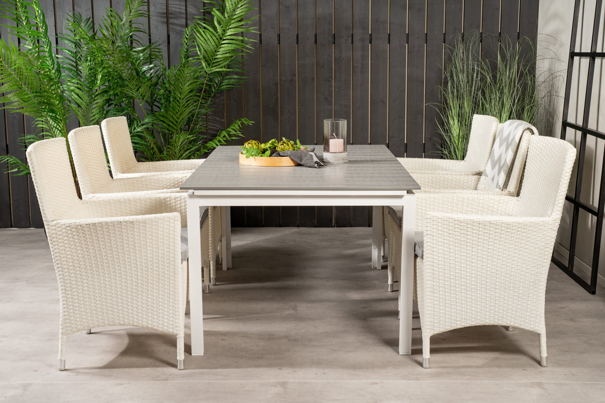 Levels & Malin Spisebord 160x100x75 + Spisestole Hvid