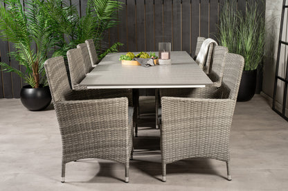 Levels & Malin Spisebord 160x100x75 + Spisestole Grå