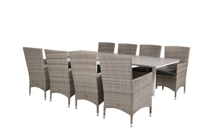 Levels & Malin Spisebord 160x100x75 + Spisestole Grå