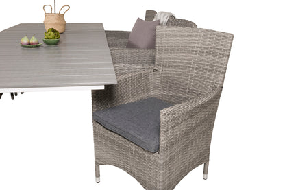 Levels & Malin Spisebord 160x100x75 + Spisestole Grå