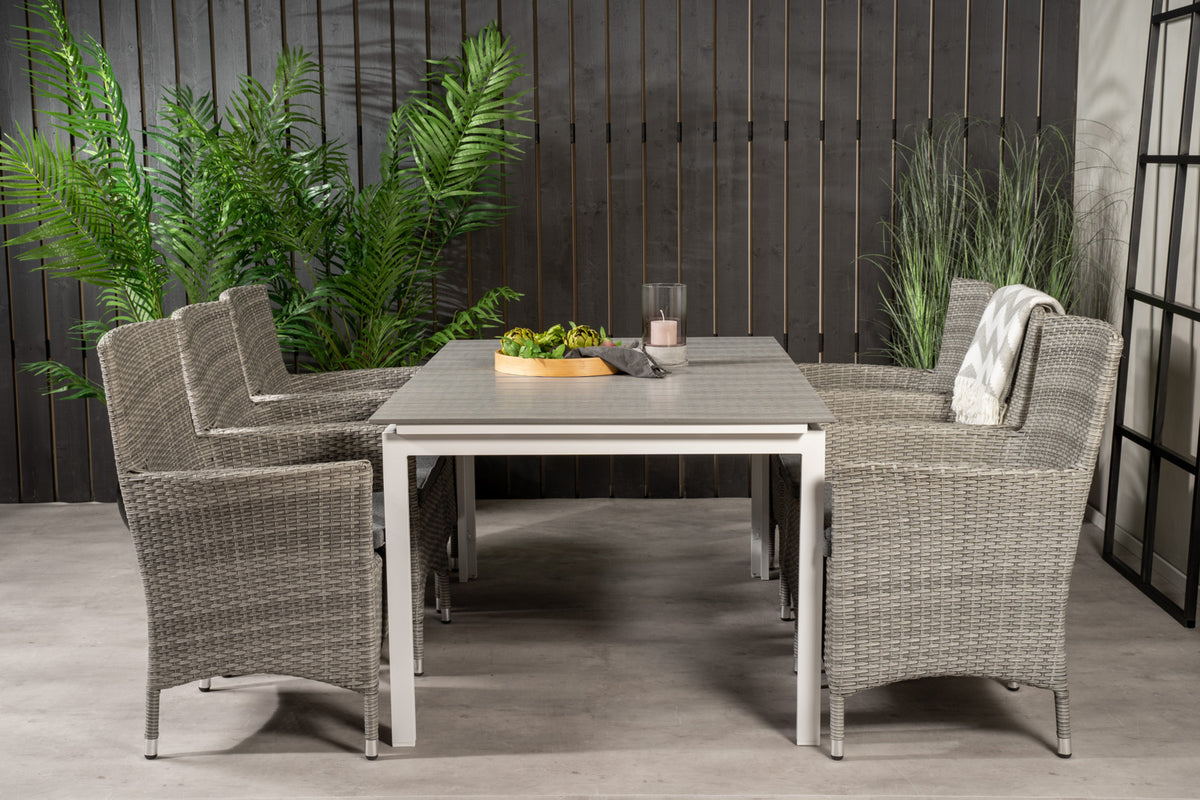 Levels & Malin Spisebord 160x100x75 + Spisestole Grå