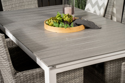 Levels & Malin Spisebord 160x100x75 + Spisestole Grå