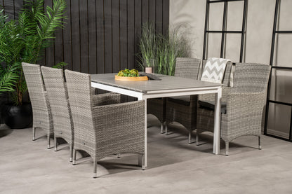 Levels & Malin Spisebord 160x100x75 + Spisestole Grå