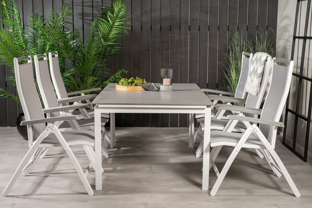 Levels & Albany Spisebord 160x100x75 + Positionsstole Hvid