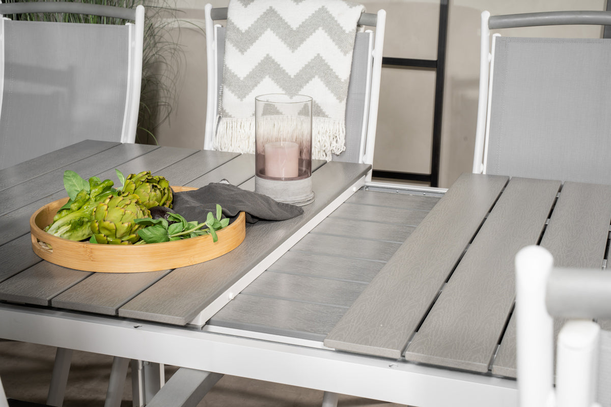 Levels & Albany Spisebord 160x100x75 + Positionsstole Hvid