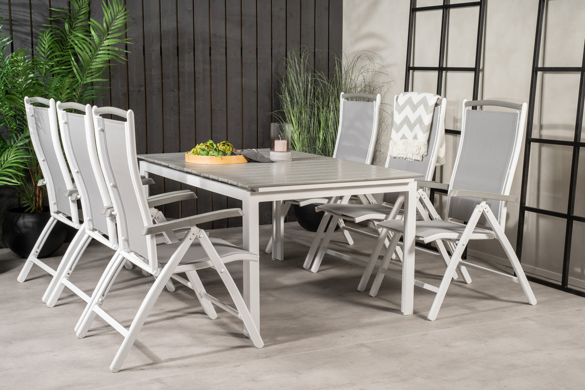 Levels & Albany Spisebord 160x100x75 + Positionsstole Hvid