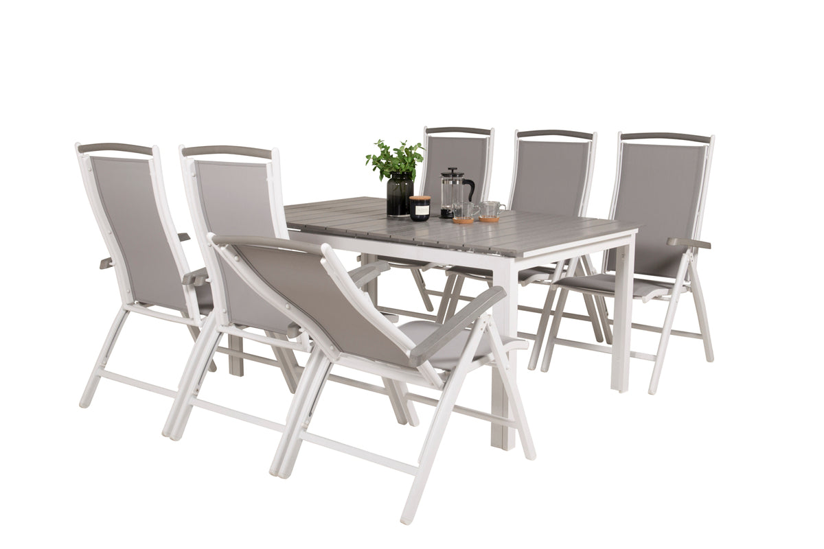 Levels & Albany Spisebord 160x100x75 + Positionsstole Hvid