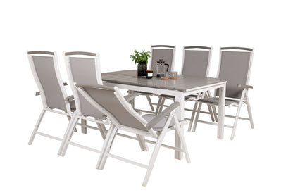 Levels & Albany Spisebord 160x100x75 + Positionsstole Hvid