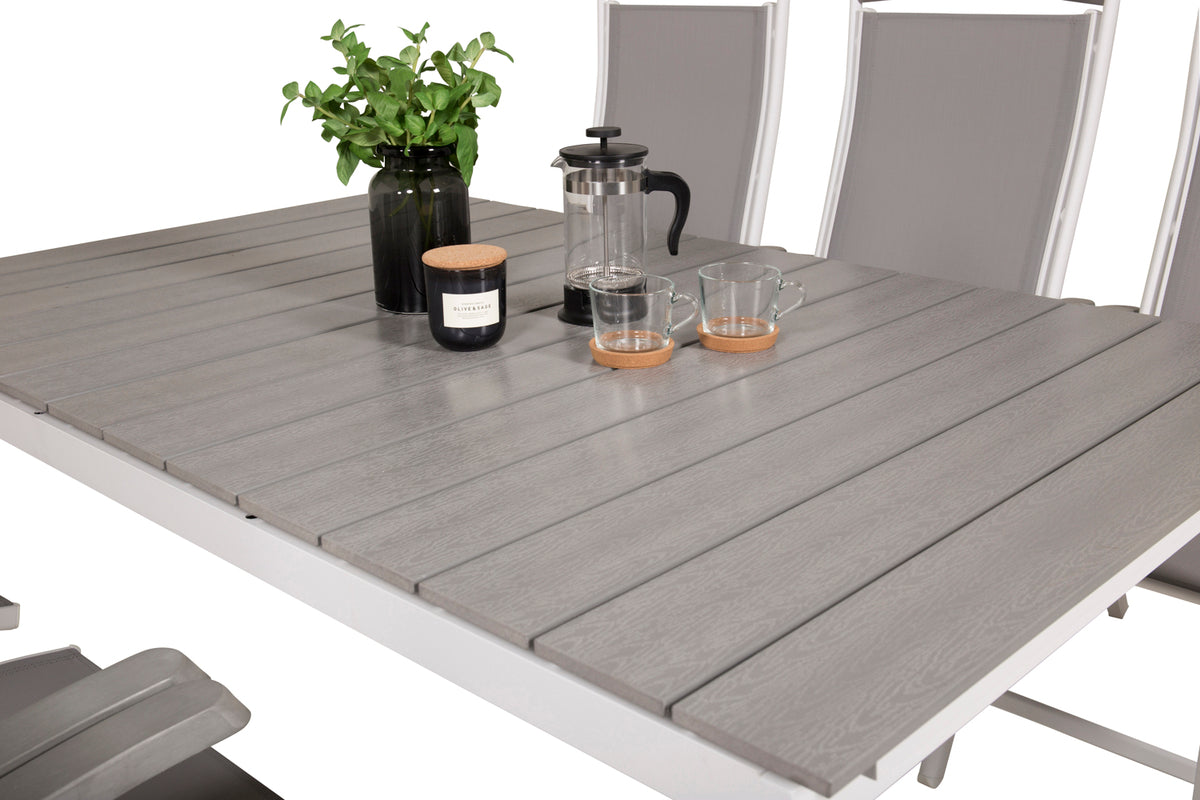 Levels & Albany Spisebord 160x100x75 + Positionsstole Hvid