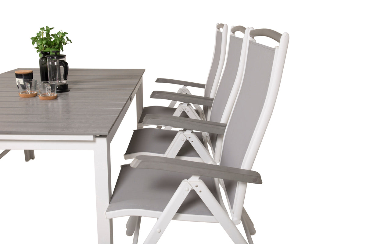 Levels & Albany Spisebord 160x100x75 + Positionsstole Hvid