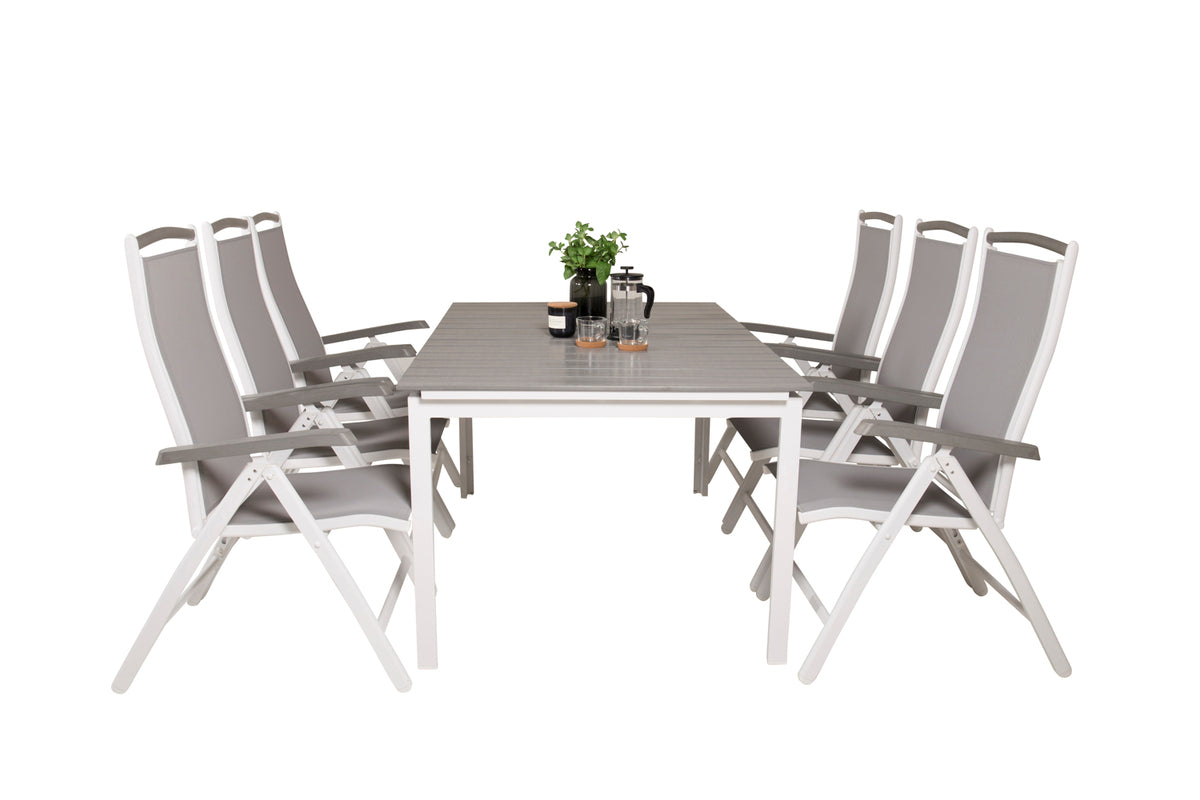 Levels & Albany Spisebord 160x100x75 + Positionsstole Hvid