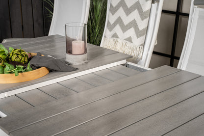 Levels & Albany Rektangulært Spisebord 160x100x75 Hvid + Positionsstole Hvid