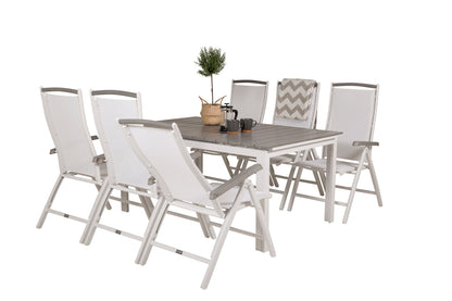 Levels & Albany Rektangulært Spisebord 160x100x75 Hvid + Positionsstole Hvid